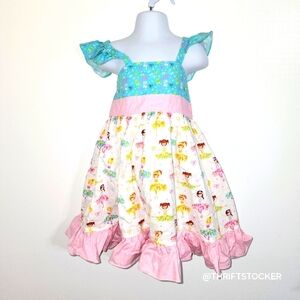 Girls' ballerina printed Dress with Ruffle Hem size 4T